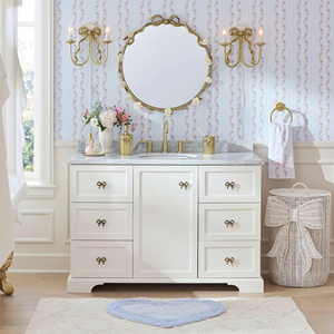 Wholesale Chic Shabby White Rattan <b>Storage</b> <b>Basket</b> Nursery Toy Organizer Bin with <b>Large</b> Decorative Woven Ribbon - Product Image 4
