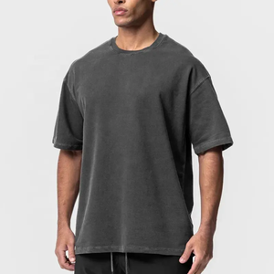 Camiseta OEM Lisa con Hombros Caídos, Camiseta Oversize de Algodón, Camiseta Casual para Hombre, Suministro al por Mayor - Product Image 5
