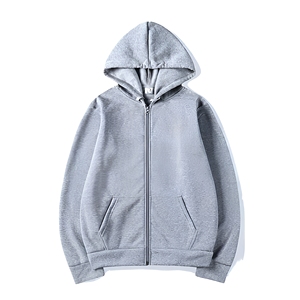 Sweat-shirt à capuche gris pour homme, coupe classique, décontracté, 100% coton, tissu molletonné français, manches longues, vêtement d'automne - Product Image 1