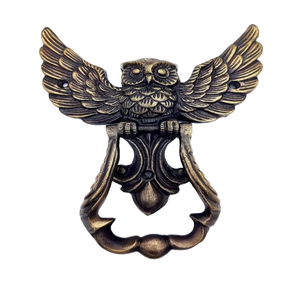 Antique Owl Door Knocker | Vintage Metal Front Door Knocker Handle | <b>Rustic</b> Farmhouse Entryway Hardware Home Decor Accent - Product Image 1