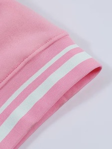 Premium Breathable Eco-Friendly <b>Fleece</b> <b>Lining</b> High Street Summer Pink Men's Varsity <b>Jacket</b> Embroidered Logo Patch Designs OEM - Product Image 2