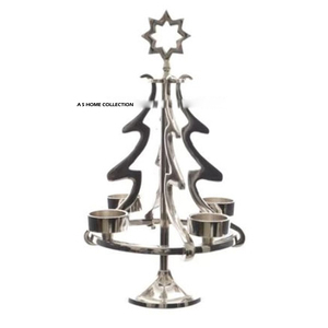 Exclusive Look X-MAS <b>Tree</b> Silver Tea <b>Light</b> Candle Holder Aluminum Metal Blank Sublimation Christmas Home Decoration - Product Image 2