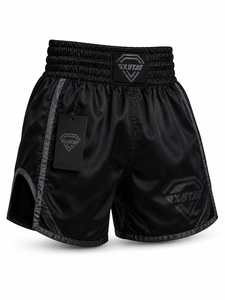 OXYTAG Men's Boxing Shorts Black Quick Dry Polyester Martial Arts Wear Regular Fit Front Logo Print Cheap Price OEM - Product Image 3