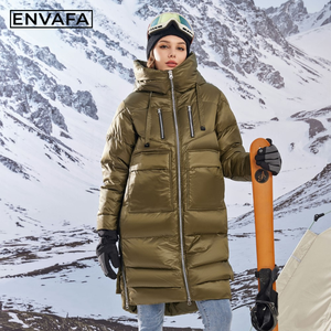 New Women's Long <b>Winter</b> Jacket Duck Down <b>Coat</b> Scarf Waterproof Ladies Warm <b>Thick</b> Puffer Parka Hooded Windproof Clothing Outdoor - Product Image 3