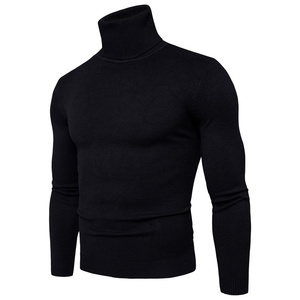 New Men's Solid Color Slim Turtleneck <b>Sweater</b> <b>Sweater</b> Large Size Fashion Casual Pullover Base Shirt - Product Image 3