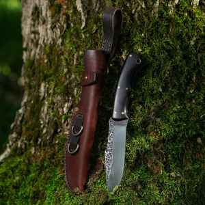 Couteau de chasse industriel en acier à haute teneur en carbone, vente en gros OEM, couteau de survie à lame fixe pour le camping et la chasse en extérieur avec manche en Micarta - Product Image 1