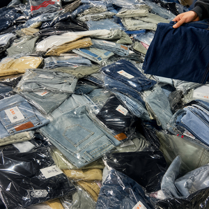 Lote de Ropa de Bangladesh, Suministro Directo, Jeans Cargo de Cintura Alta para Mujer, Corte Holgado, Pantalones Vaqueros Largos para Mujer - Product Image 5