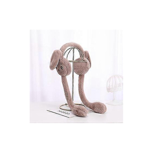 Plush Bunny <b>Ear</b> <b>Muffs</b> With Attached Scarf In Cream Pink Gray And Rose Colors For Warmth And Style - Product Image 3