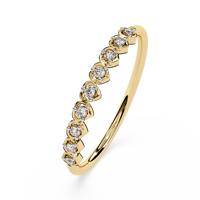 Bague unisexe en or 10 carats avec diamant de laboratoire à précision exceptionnelle, taille Cœur et Flèches, finition polie miroir, ajustement confortable et structurelle, bande intérieure