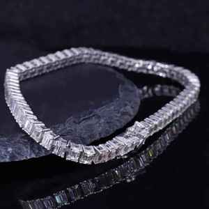 RAMDUT IMPEX Moissanite Tennis Bracelet Silver Plated Baguette Cut Teardrop Sparkling Elegant Unisex <b>Gift</b> Her Engagement Wedding - Product Image 1