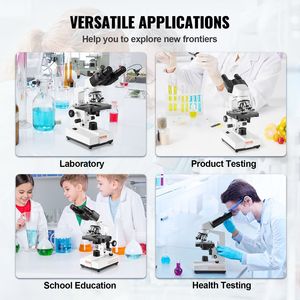 40X-2500X Magnification Binocular Compound Lab <b>Microscope</b> with LED Illumination Two-Layer Mech - Product Image 6