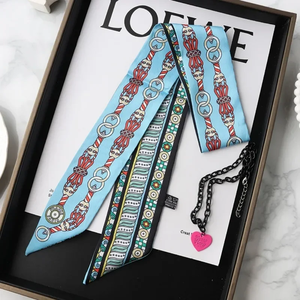 Pañuelo de seda cuadrado de moda para mujer, lazos para el pelo, diademas, bandanas, pañuelos para la muñeca, pañuelos para el cuello, foulards, lazos para el cuello, agradable al tacto - Product Image 3