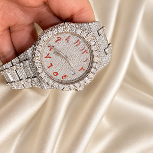 นาฬิกา Raj Gems Iced Diamond Mechanical ETA ตัวเรือนสแตนเลสสตีล 41 มม. หน้าปัดอนาล็อก หรูหราสำหรับผู้หญิง สายแบบ Deployment Clasp - Product Image 4