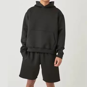 Ensembles décontractés en molleton de coton avec logo personnalisé pour hommes, ensemble de haute qualité pour hommes, ensemble deux pièces, sweat-shirt et short - Product Image 3