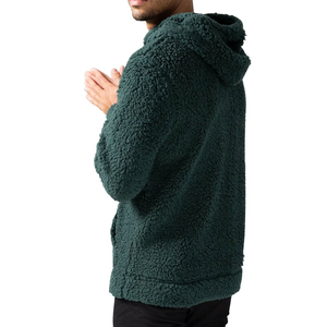 Best Sale Customized Embossed Printed Solid Color <b>Men</b> <b>Sherpa</b> Jacket Unique Zipper Style Regular Fit Best Design <b>Fleece</b> Hoodie - Product Image 5