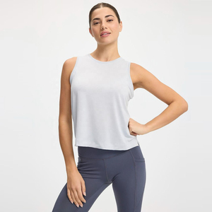 เสื้อกล้ามผู้หญิงคุณภาพสูง ผ้าฝ้าย ออกแบบได้ตามต้องการ ระบายอากาศดี ผลิตจากโรงงาน สีพื้น สำหรับออกกำลังกายในฤดูร้อน บริการ OEM - Product Image 1