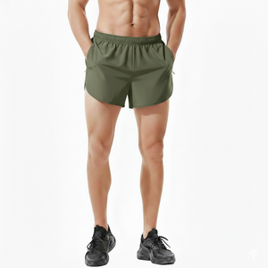 Pantalones Cortos Deportivos de Satén Sólido de 3 Pulgadas para Hombre, Personalizados al por Mayor, para Maratón, Gimnasio, Entrenamiento Atlético, con Bolsillos con Cordón - Product Image 5