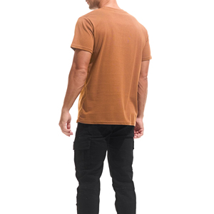 Camiseta de Punto para Hombre, Color Óxido, Manga Corta, Cuello Redondo, Color Sólido, Estilo Casual, Corte Regular, Transpirable, 100% Algodón Jersey - Product Image 5