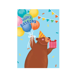 Tarjeta 3D Pop-Up con Temática Animal, Diseño de Oso con Globos y Regalos, Impresión de Dibujos Animados, Manualidades de Papel para Tarjetas de Felicitación Hechas a Mano para Días Festivos - Product Image 5