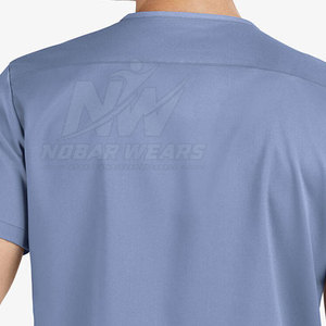 เสื้อสครับผู้ชายระบายอากาศได้ดี คอวี ชุดยูนิฟอร์มทางการแพทย์ สำหรับบุคลากรโรงพยาบาล คลินิก ห้องปฏิบัติการ พร้อมตัวเลือกขนาดตามสั่ง - Product Image 5