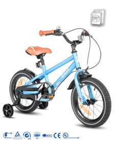 Vélo pour enfants JOYKIE 12-20 pouces en acier haute teneur en carbone, 90% SKD, <span class=keywords><strong>frein</strong></span> à étrier avant, <span class=keywords><strong>frein</strong></span> à bande arrière, roues d'apprentissage pour enfants <span class=keywords><strong>de</strong></span> 3 à 8 ans - Product Image 1