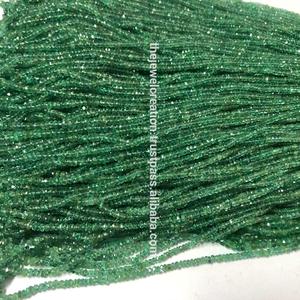 Perles de pierres précieuses en émeraude verte naturelle de Zambie, facettées en rondelles, 2 mm et 4 mm, certifiées IGI, pour la création de bijoux - Product Image 1
