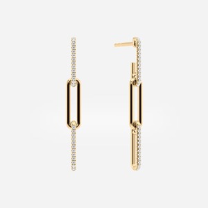 Pendientes de Oro de 14k con Diamantes en Forma de Clip_ Diamantes Cultivados en Laboratorio o Naturales - Product Image 6