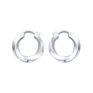 sterling silver 925 bohemian hoop <b>earrings</b> 18mm lightweight silver plated round loop studs for women special occasion gifts - Product Image 1