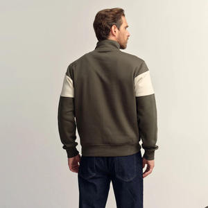 Sudaderas con Cierre de Cremallera de un Cuarto para Hombre, Diseño Color Block, 100% Algodón Felpa, Estilo Urbano, Manga Larga, Servicios OEM - Product Image 3