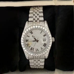 Montre de luxe pour homme, mécanique analogique, style hip-hop, sertie de moissanite, bracelet en acier inoxydable, cadeau d'anniversaire - Product Image 5