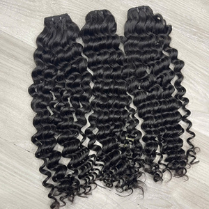 Extensions de cheveux bouclés bruts en gros, double épaisseur, pointes épaisses, souples et rebondissantes, couleur noir naturel, prêtes à être expédiées - Product Image 4