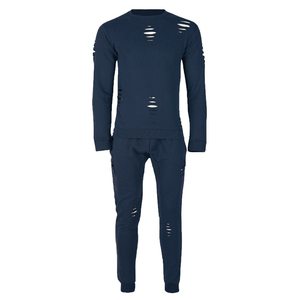 <b>Top</b> Quality Wholesale Men's Distressed Tracksuit Solid Color Latest Casual Use Breathable Stylish Customized Men's Tracksuit - Product Image 2