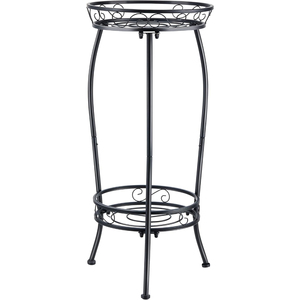 Soporte de Metal de 2 Niveles para Plantas, Estante Alto de Hierro para Macetas, Acabado Negro con Recubrimiento en Polvo, Estante de Exhibición para Jardín Interior y Exterior - Product Image 2