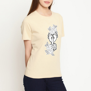 T-shirts d'été pour femmes à col rond, coupe classique, couleur unie, personnalisables avec logo, haute qualité, respirants, en gros, en promotion - Product Image 3
