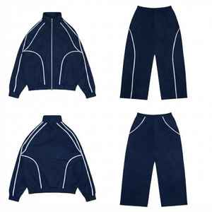 Survêtement de sport décontracté pour homme, grande taille, léger, coupe-vent, respirant, pour activités de plein air, veste et pantalon, OEM - Product Image 1