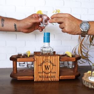 Caddie de service en bois fait main pour bière et vin avec porte-verres, présentoir portable pour bière artisanale, idéal pour les pique-niques - Product Image 4