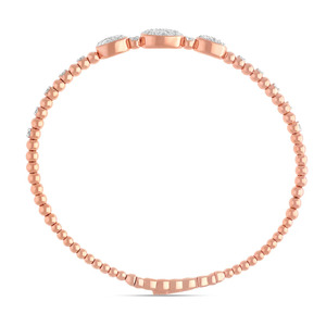 Beaded Station Multi-Cluster Oval Diamond <b>Bangle</b> <b>Bracelet</b> - Product Image 2