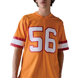 เสื้อฟุตบอลอเมริกันสไตล์คลาสสิค ผ้าตาข่าย แท้ คอวี สำหรับผู้ชาย เสื้อทีมกีฬา ออกแบบโลโก้เองได้  ไม่มีลาย  รับผลิตแบรนด์ส่วนตัว - Product Image 2