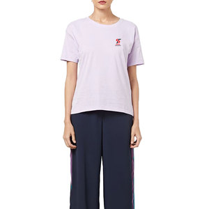 Solid Trader Premium Cotton Plain Casual Soft Breathable Daily Wear Lightweight Regular Fit <b>Top</b> For Summer Women Tee Shirt - Product Image 2