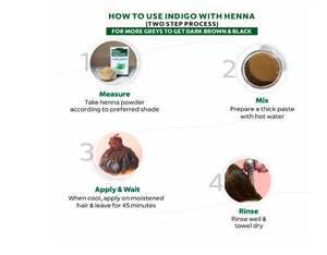 Polvo de índigo herbal orgánico Indus Valley Bio para coloración natural del cabello, 100% orgánico y sin químicos. - Product Image 2