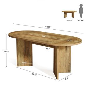 Tavolo da Pranzo Ovale per Soggiorno e Cucina, Tavolino Centrale - Arredamento Multiuso - Product Image 5