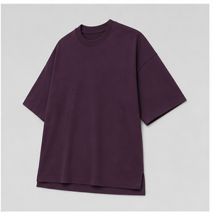 Camiseta de Manga Corta para Hombre, Corte Cuadrado, Algodón Cepillado Aubergine, Personalizada, MTS-OVR-0041 - Product Image 3