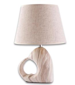 Modern heart shape Resin Table Lamp with Beige Linen Drum Shade Warm White Light for Bedroom <b>Decorative</b> <b>Lighting</b> - Product Image 3