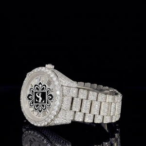 Reloj de Lujo con Cristales, Cuarzo Analógico, Esfera Ovalada en Tono Dorado, Números Romanos, Correa de Acero Inoxidable y Cristal de Zafiro para Hombre - Product Image 5