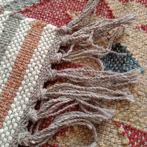 Lightweight and Foldable Custom Hand Woven Jute-Woolen Kilim <b>Rugs</b> for Living Room Bedroom & Study - Product Image 4