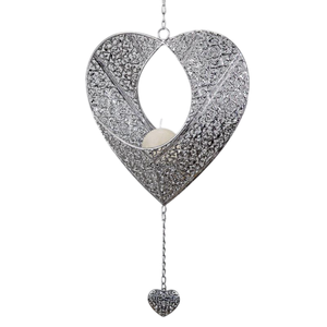 Décoration murale en métal en forme de cœur avec motif découpé pour la Saint-Valentin, décoration de la maison, porte-bougies suspendus pour bougies chauffe-plat - Product Image 4