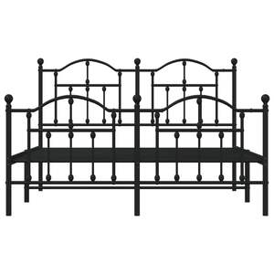 Cadre de lit rectangulaire complet en métal noir avec revêtement en poudre noire - Product Image 5