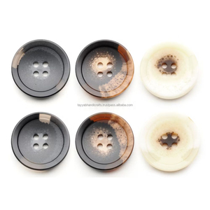 Bouton vierge en corne de buffle naturelle colorée pour vêtements – Qualité supérieure, rond - Product Image 6
