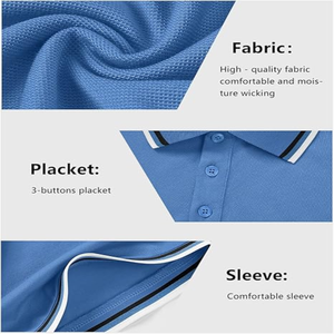 Camiseta Deportiva de Golf Personalizable para Hombre, Transpirable, de Secado Rápido, 100% Algodón, Ligera, Cómoda, con Estampado Bordado - Product Image 5