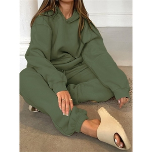 Oversized <b>Ladies</b> Cotton Polyester Hoodie Tracksuit Set Anti Pilling Sweatpants Breathable Casual Fashion <b>Jogging</b> Wear 2026 - Product Image 4